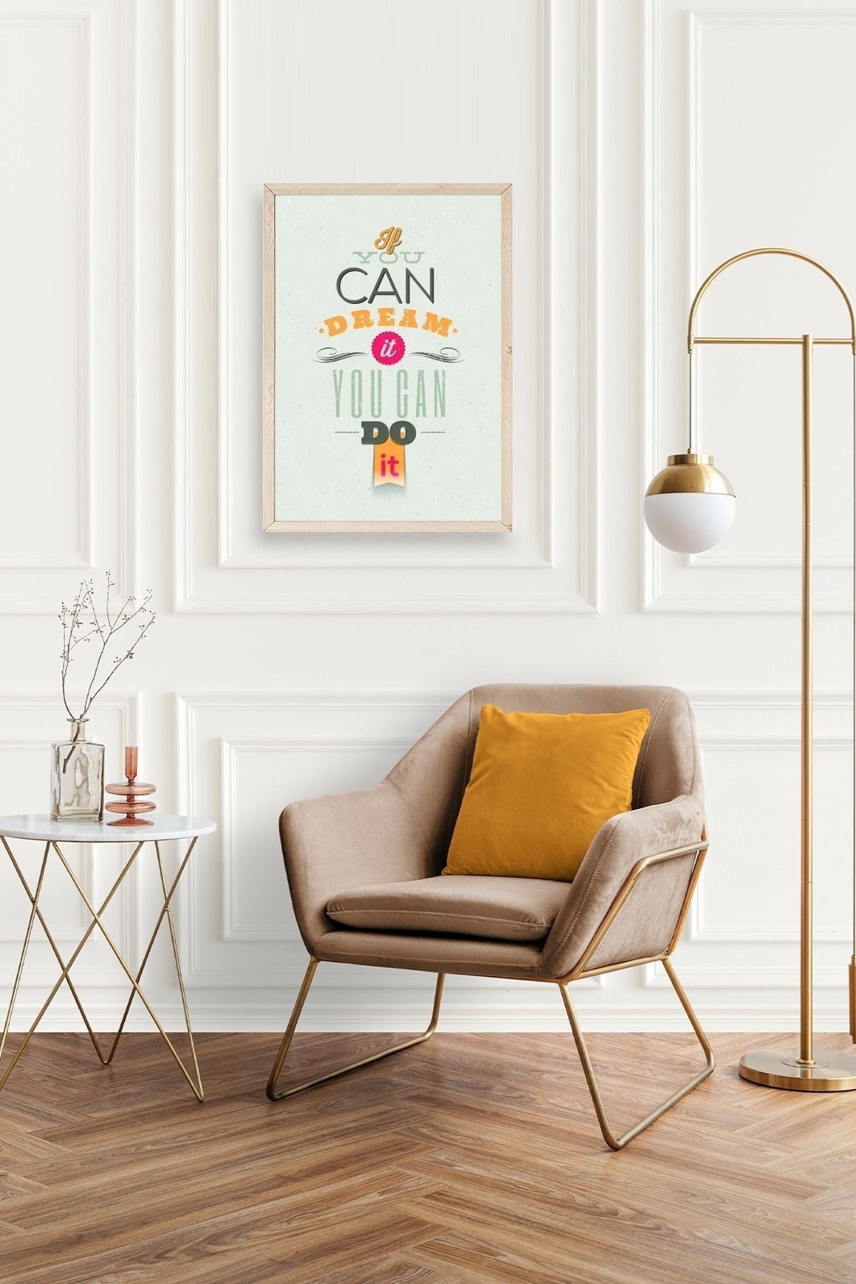 Motto Ahşap Çerçeveli Tablo 30 x 42