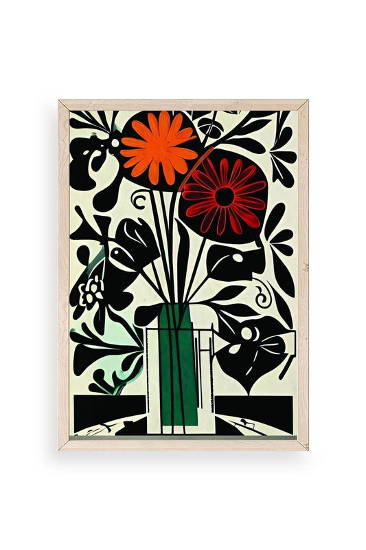 Çiçek Ahşap Çerçeveli Tablo 23 x 30