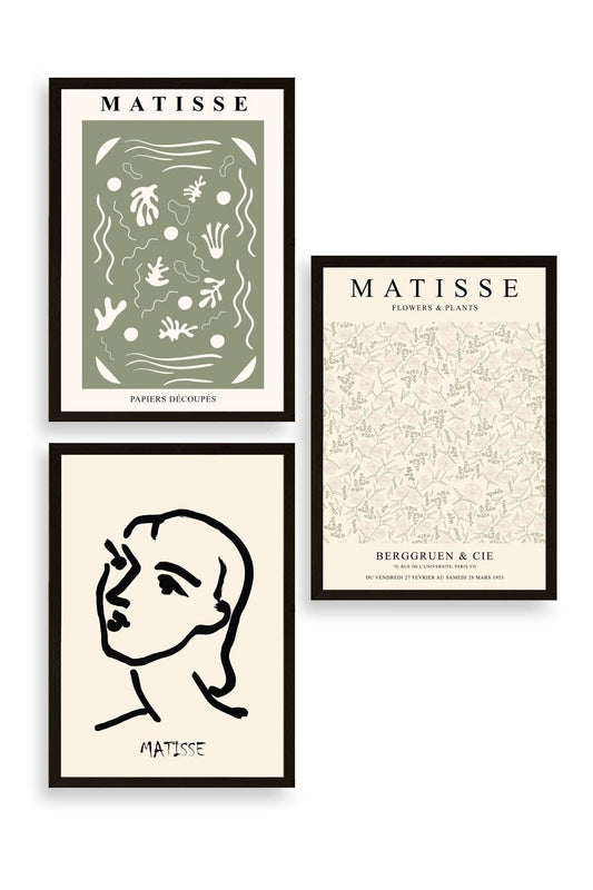 Matisse Üçlü Ahşap Çerçeveli Tablo 50 x 70