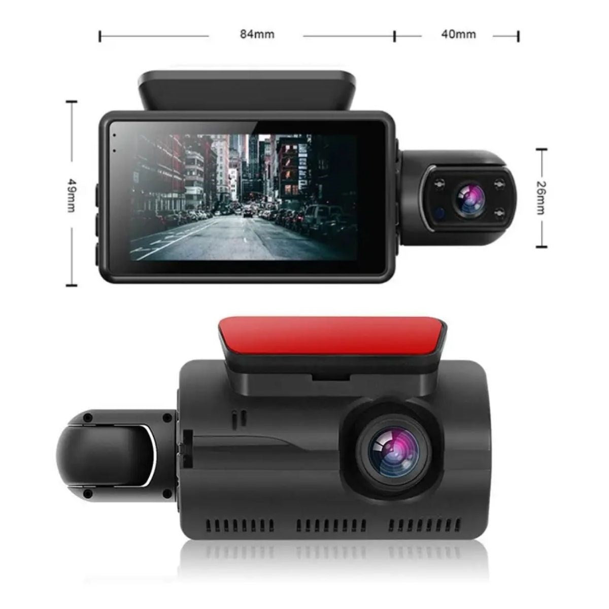 BUFFER® Araç İçi & Dışı Çift Lensli WiFi Kamera – 1080P HD,Gece Görüşlü, G-Sensörlü DVR Dashcam