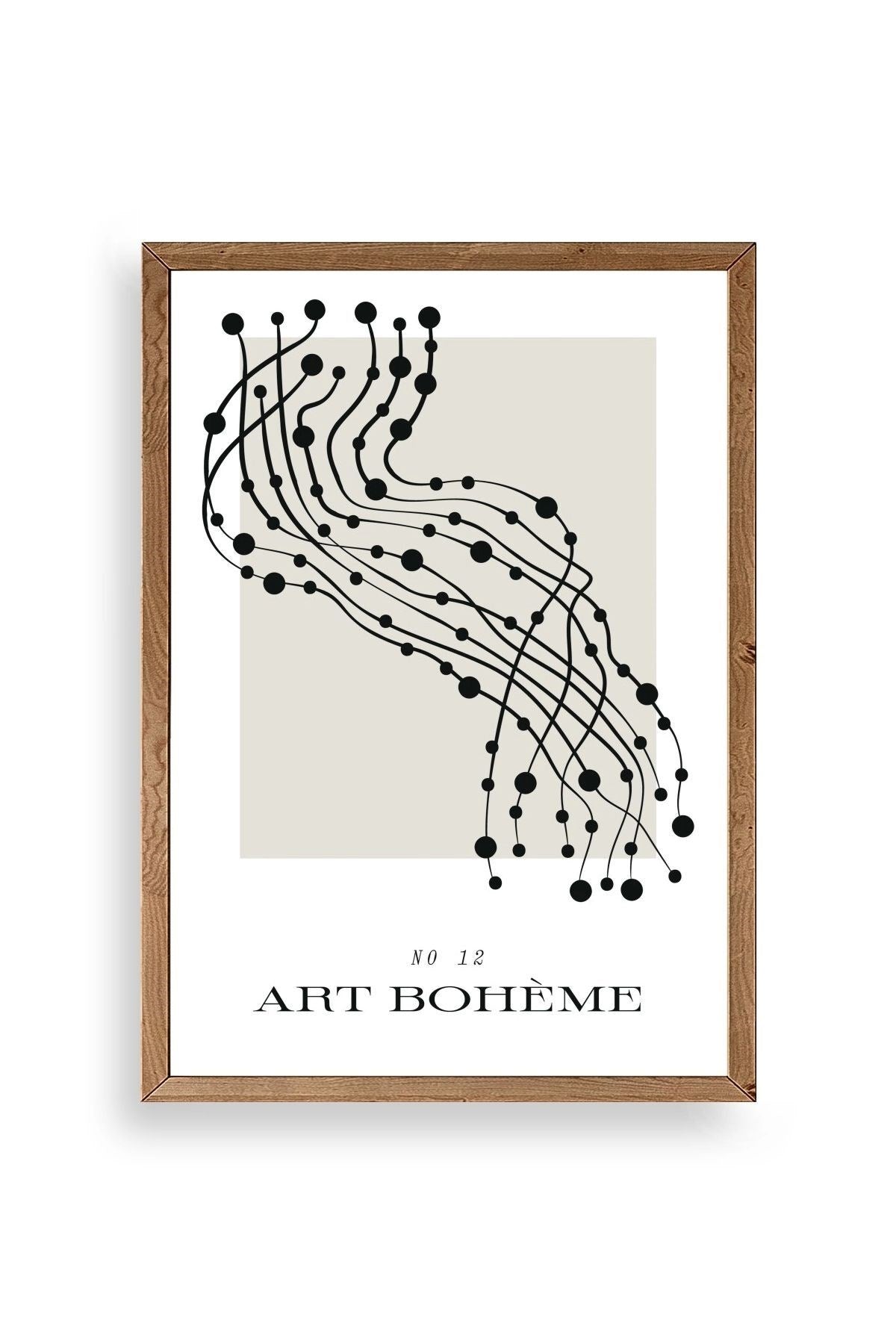 Soyut Ahşap Çerçeveli Tablo 30 x 42