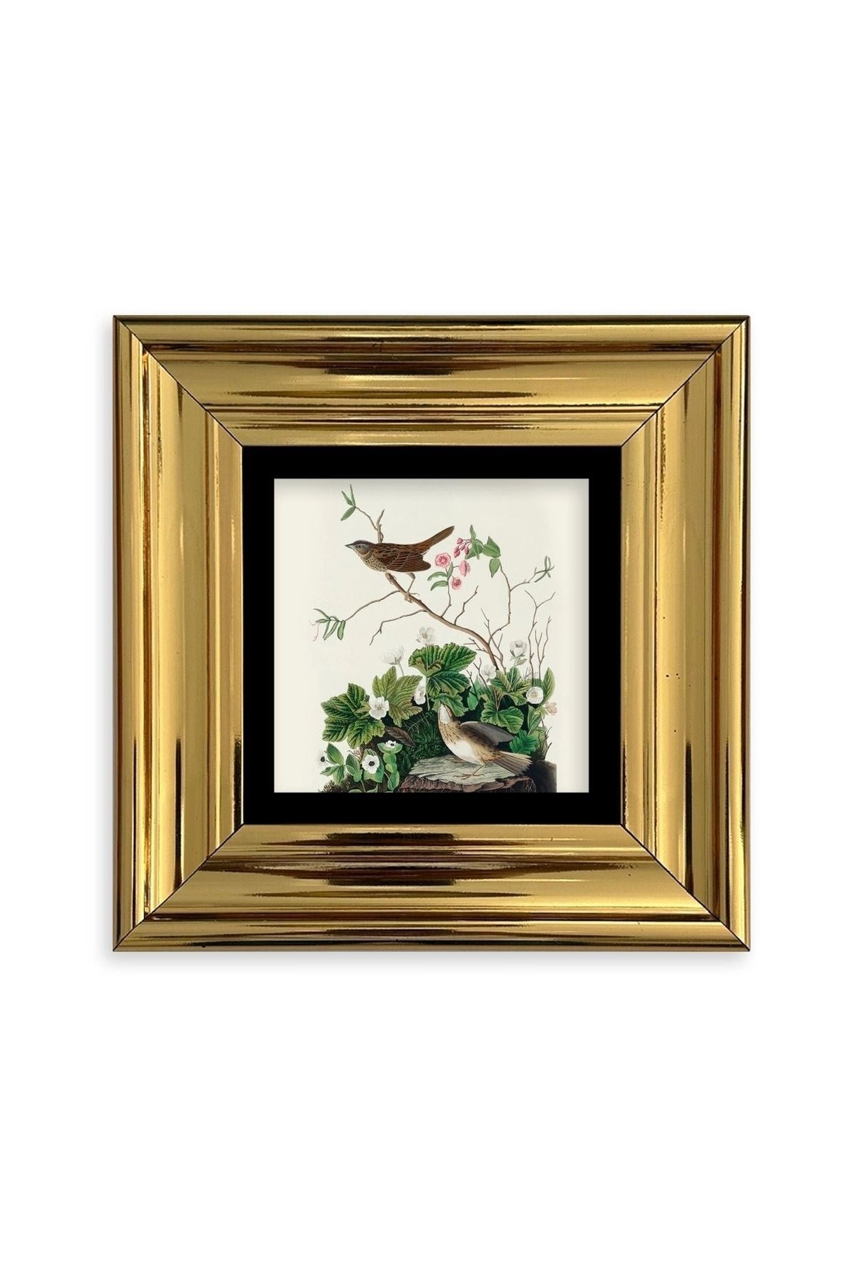 Kuşlar Çerçeveli Taş Tablo 20 cm