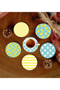 6 Adet Desenli Mdf Bardak Altlığı