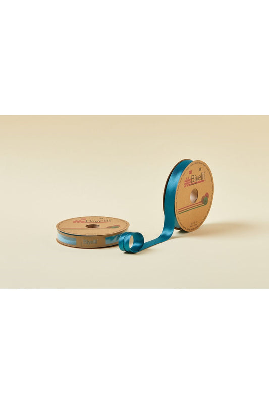 Biye Saten Katlı 082 Petrol 2 cm 25 Metre %100 Polyester