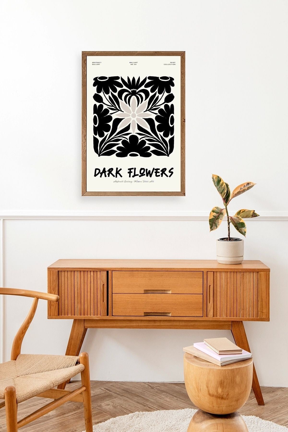 Çiçek Ahşap Çerçeveli Tablo 50 x 70