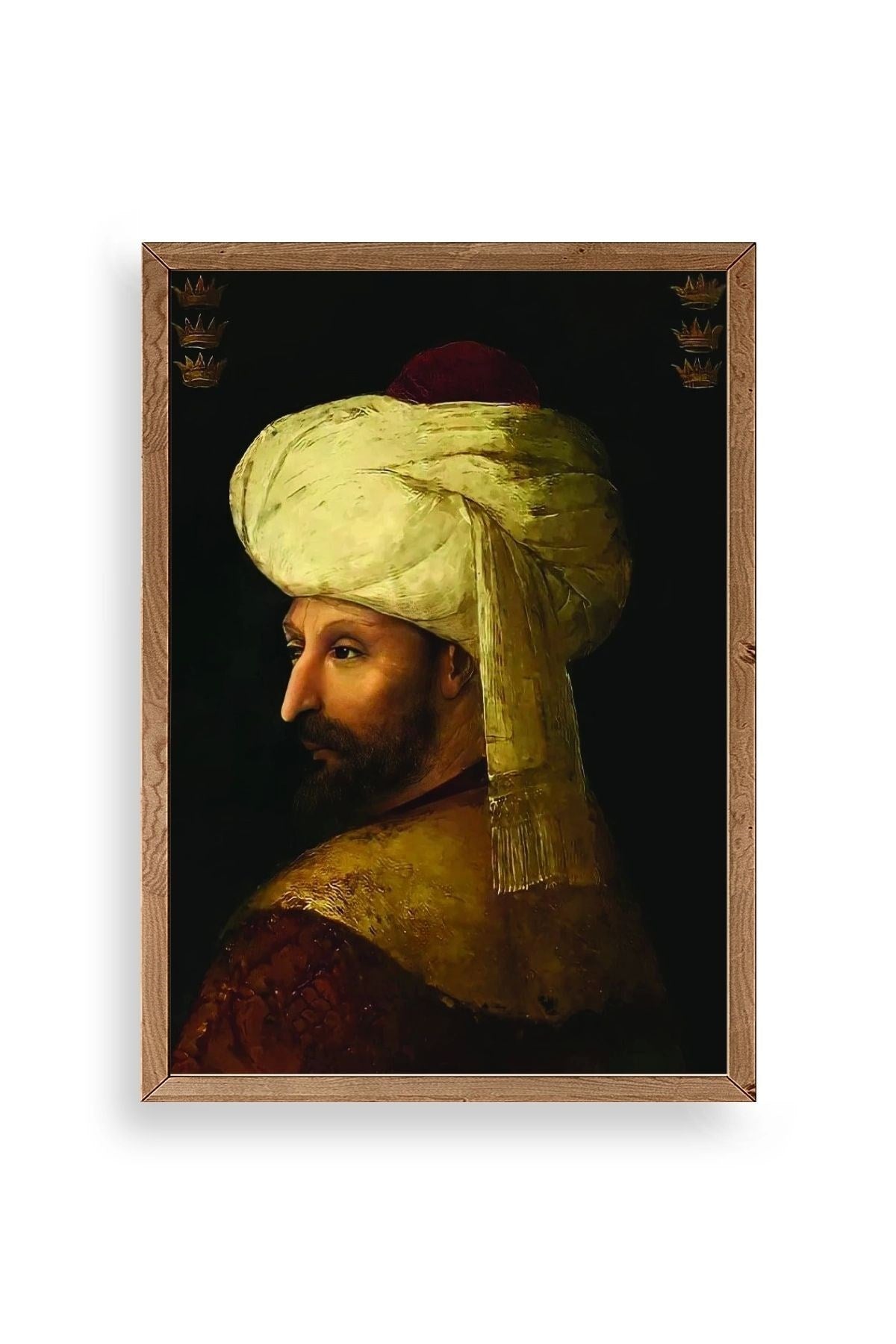 Fatih Sultan Mehmet Ahşap Çerçeveli Tablo 17 x 23