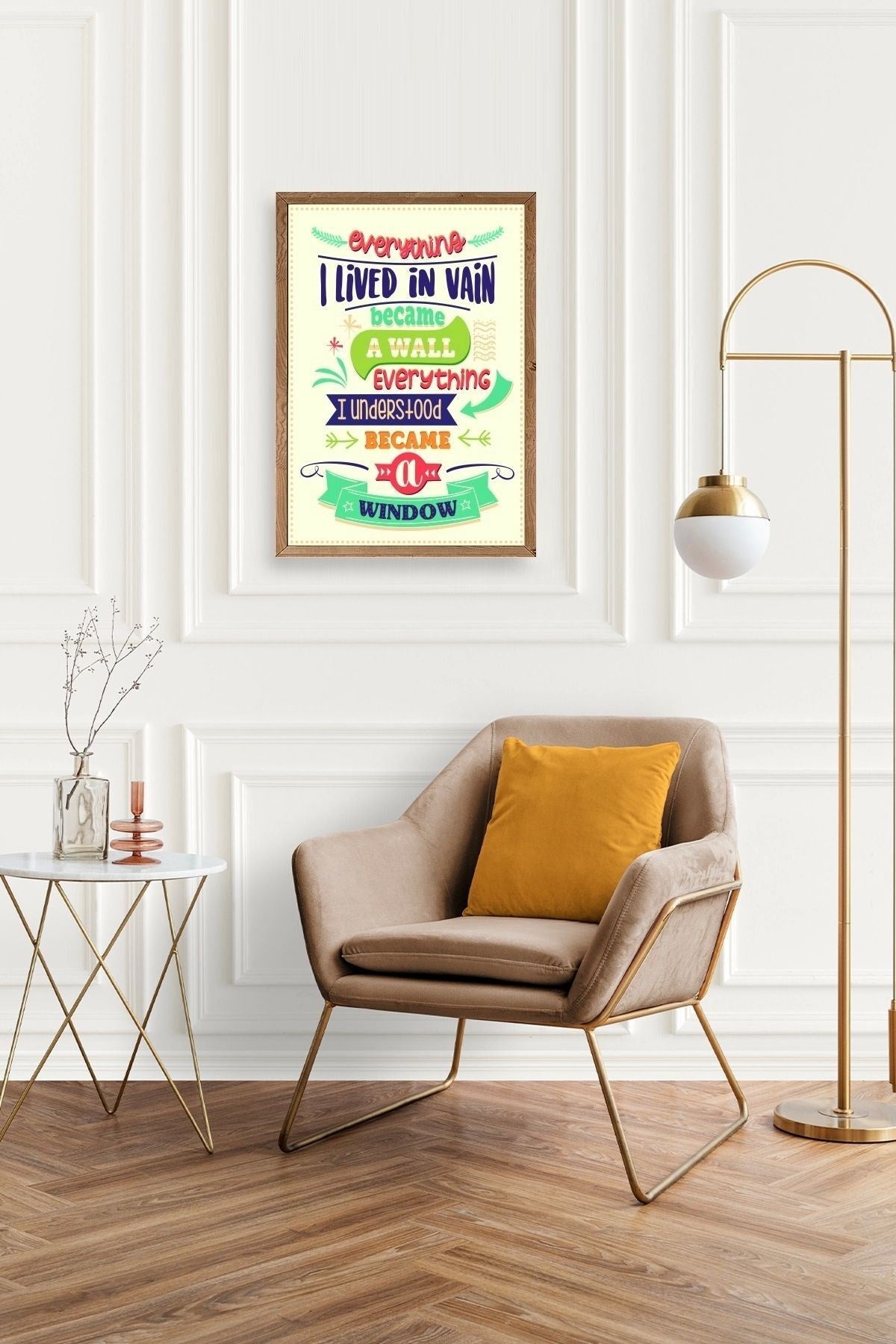 Motto Ahşap Çerçeveli Tablo 17 x 23