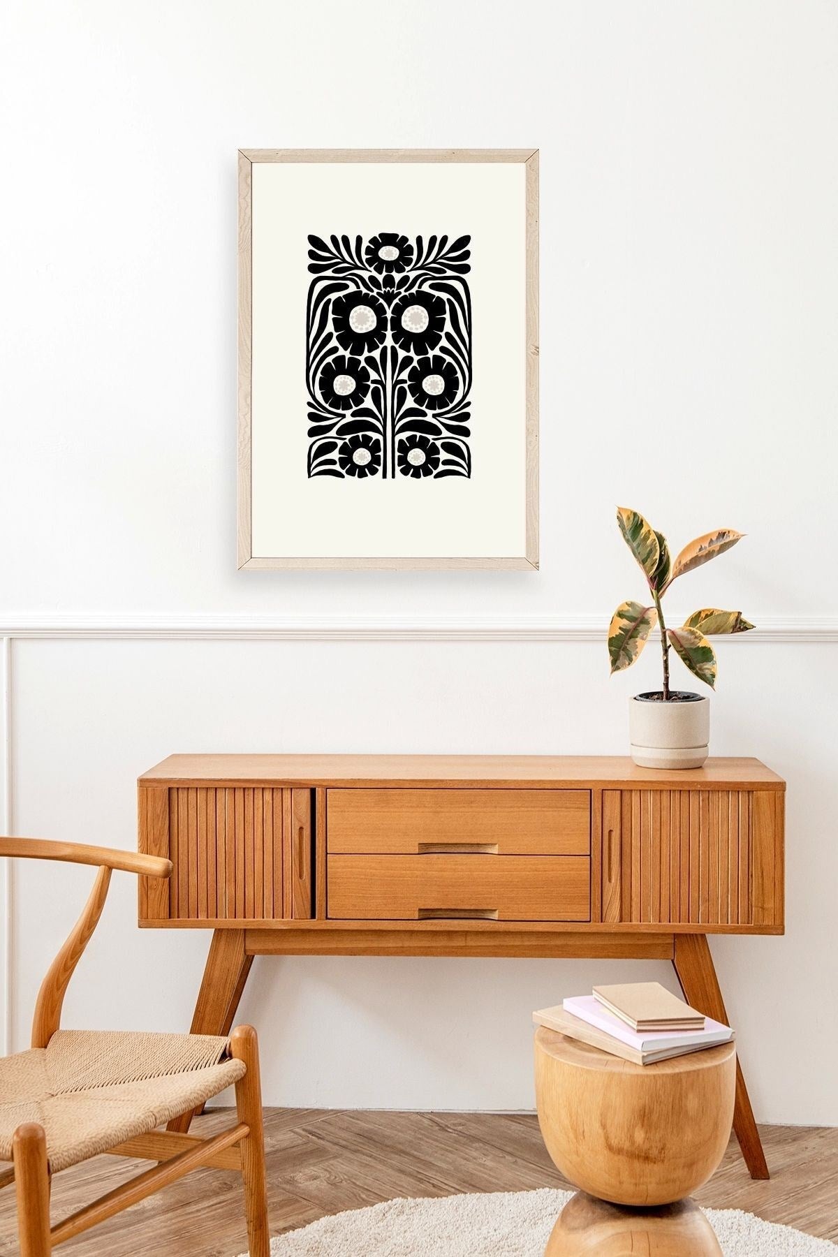 Çiçek Ahşap Çerçeveli Tablo 23 x 30