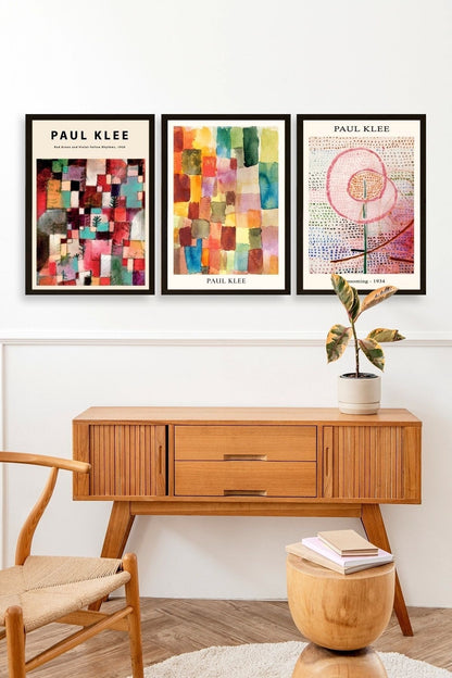 Paul Klee Üçlü Ahşap Çerçeveli Tablo 40 x 60
