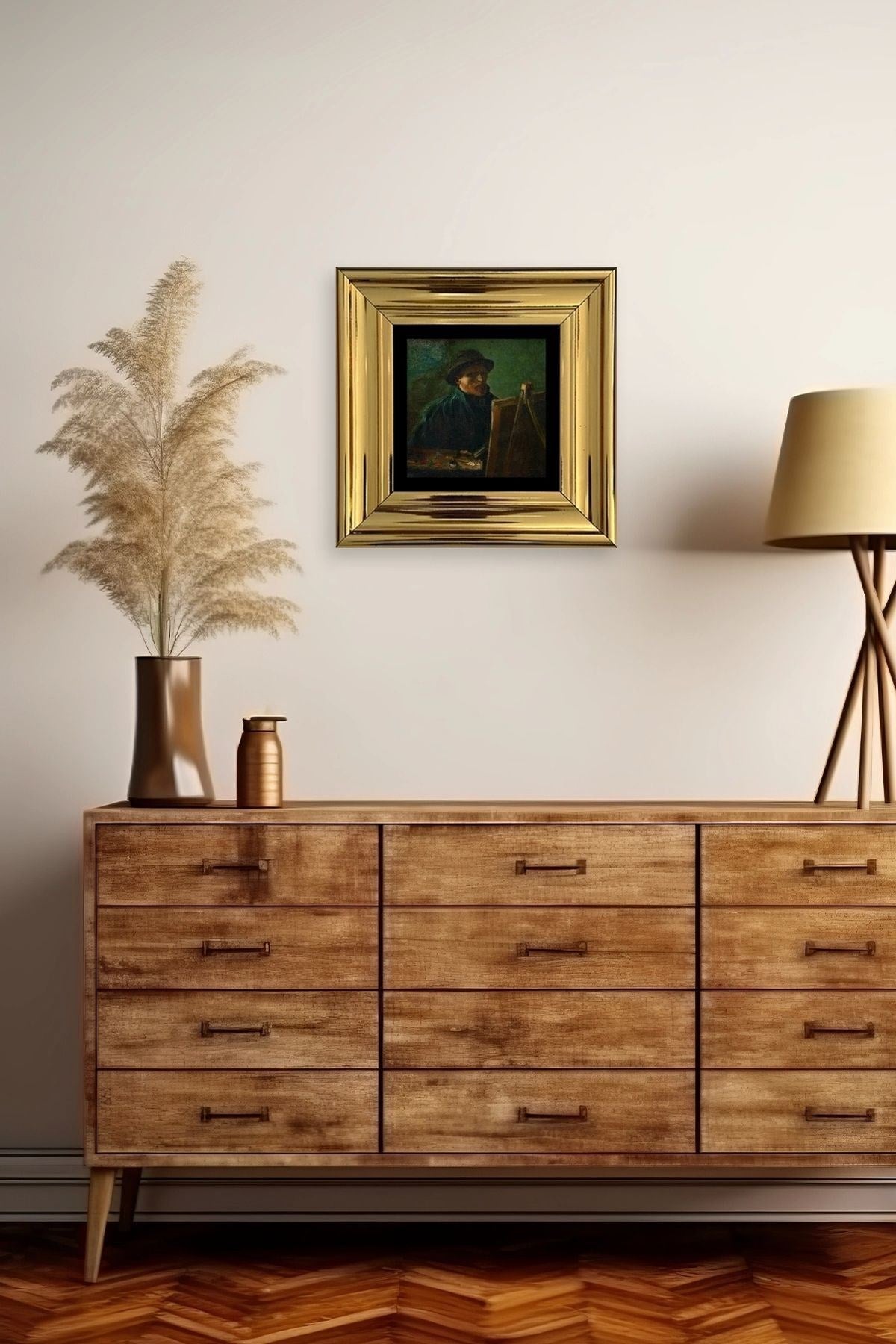 Van Gogh Çerçeveli Taş Tablo 20 cm