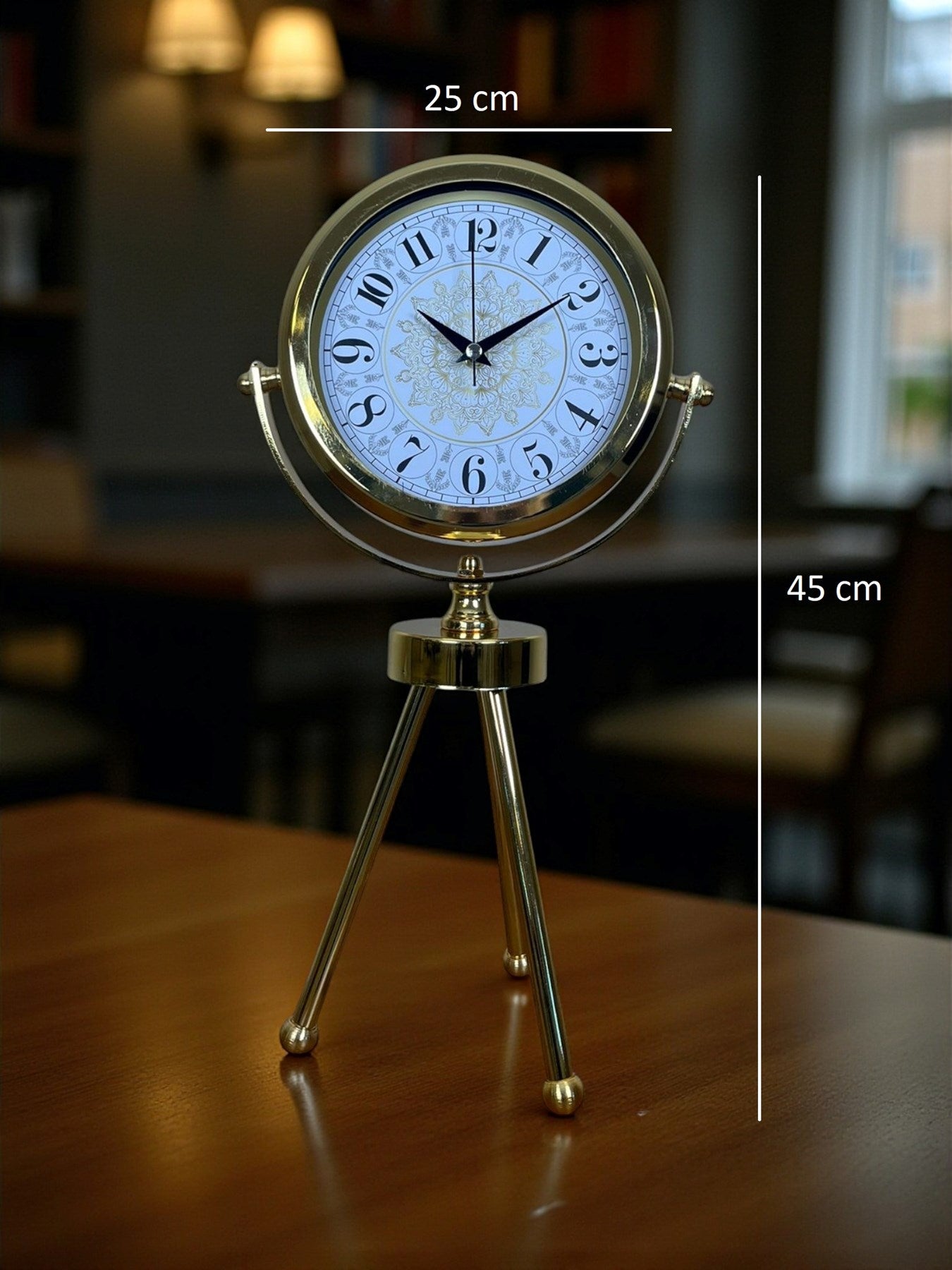 Zentime Gold Lüks Üç Ayaklı Masa Saati