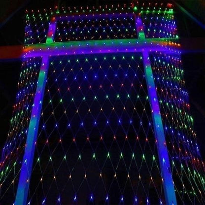 BUFFER® 1x2 Metre Dekoratif File Ağ Perde 192 LED 8 Animasyonlu Farklı Işık Modu RGB Fişli
