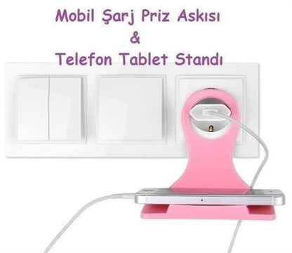 BUFFER® Universal Mobil Şarj Priz Askısı ve Telefon Tablet  Tutucu Stand