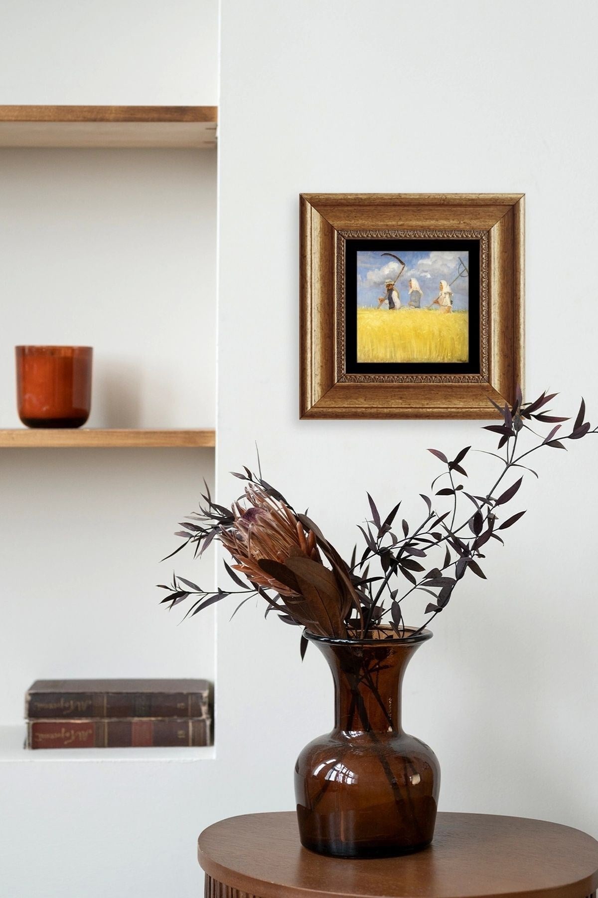 Van Gogh Çerçeveli Taş Tablo 20 cm