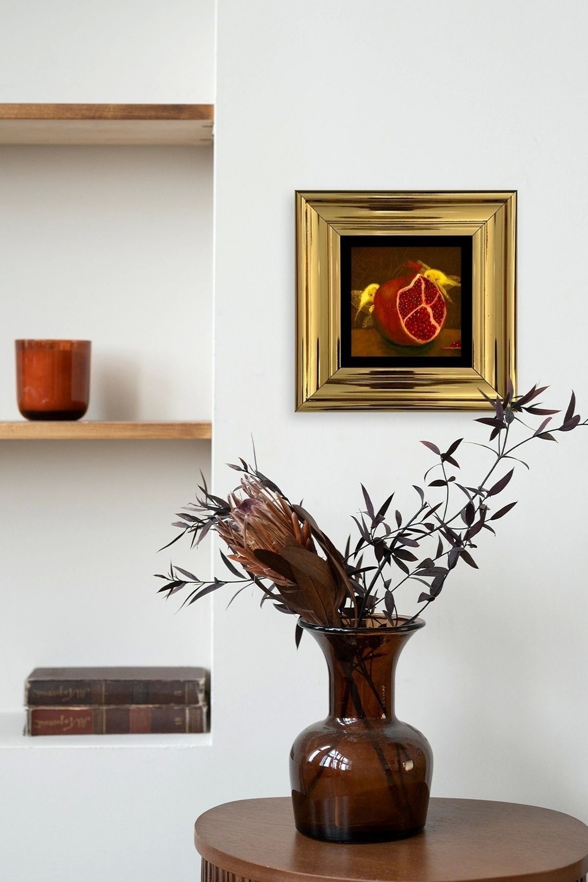 Nar Çerçeveli Taş Tablo 20 cm