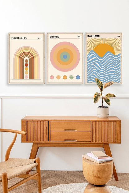 Bauhaus Üçlü Ahşap Çerçeveli Tablo 30 x 40