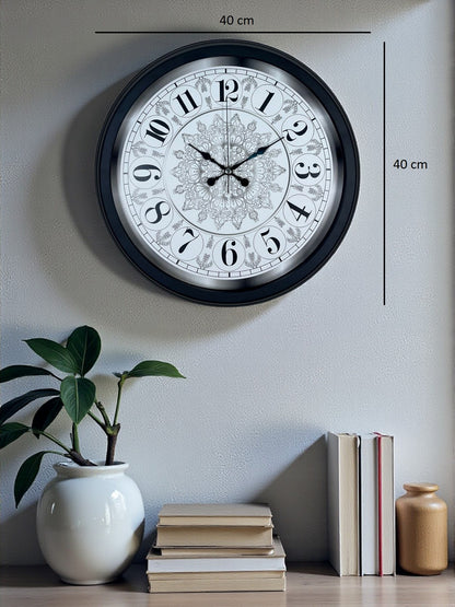 Zentime Şaheser Tasarım Zarif Desenli 40 cm Metal Duvar Saati