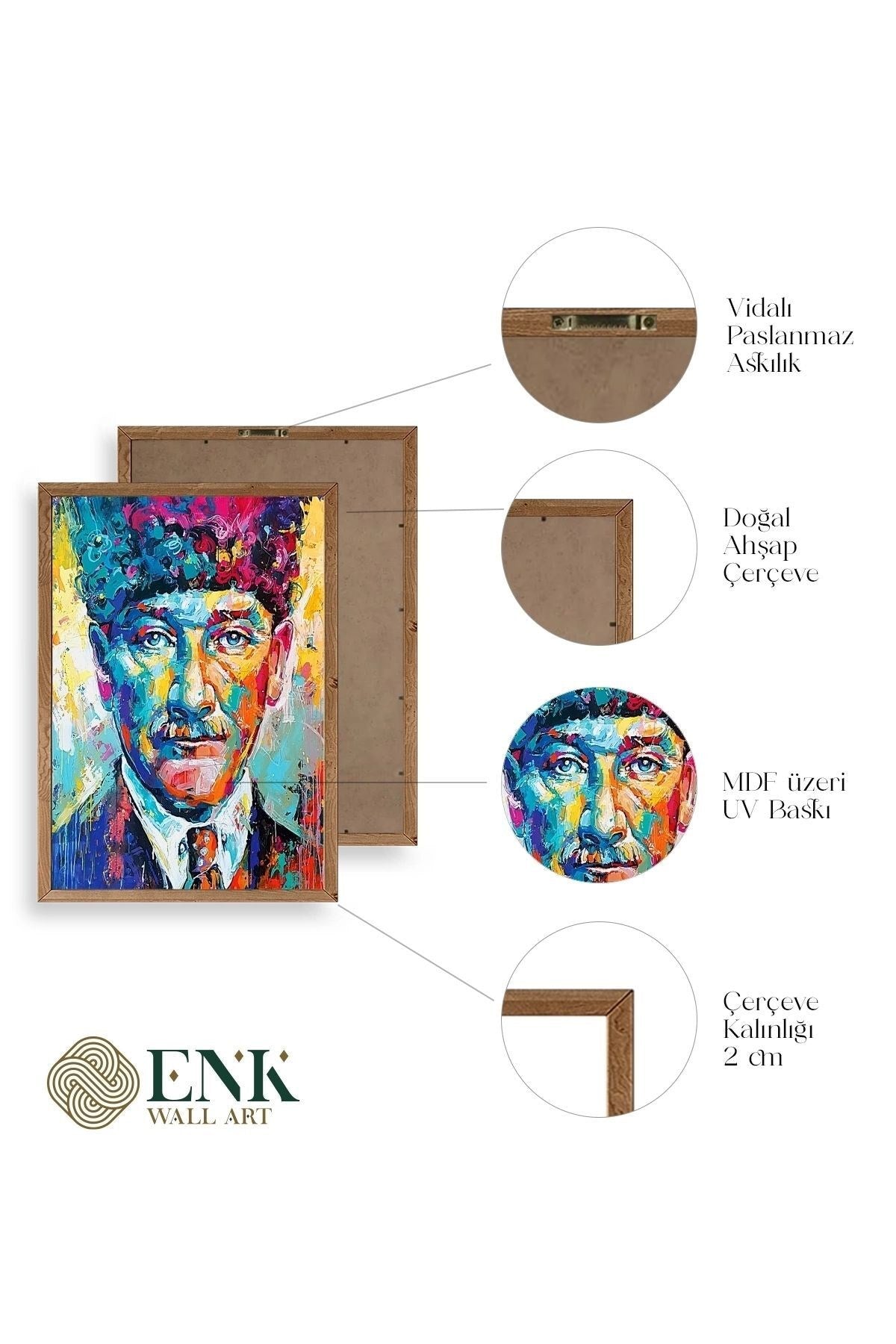 Atatürk Ahşap Çerçeveli Tablo 50 x 70