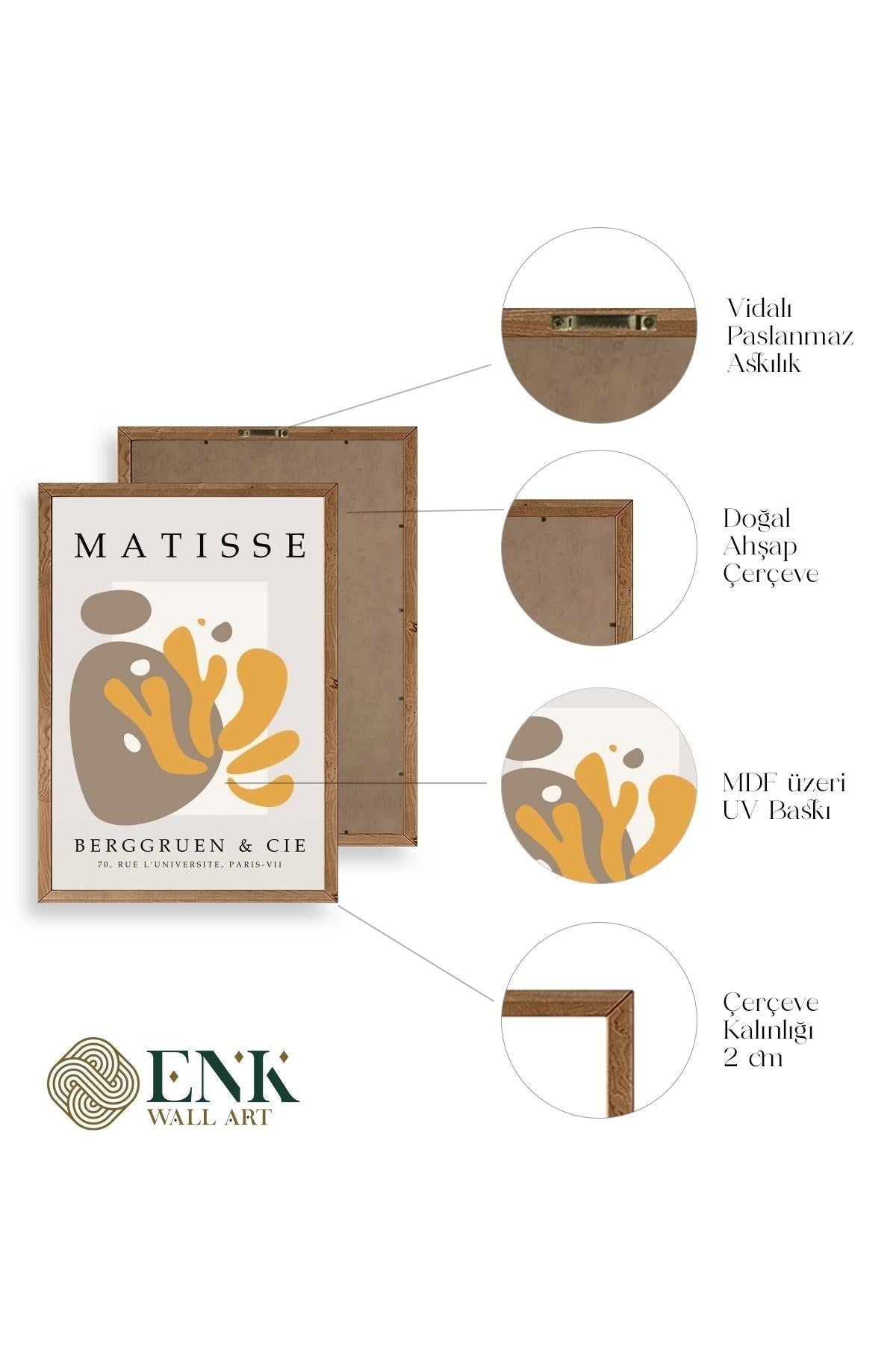 Modern Ahşap Çerçeveli Tablo 30 x 42