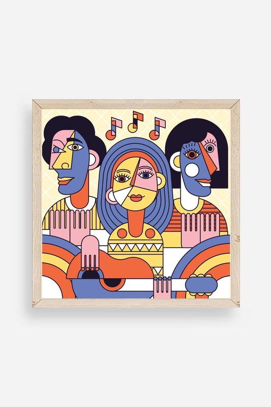 Modern Ahşap Çerçeveli Tablo 50 x 50