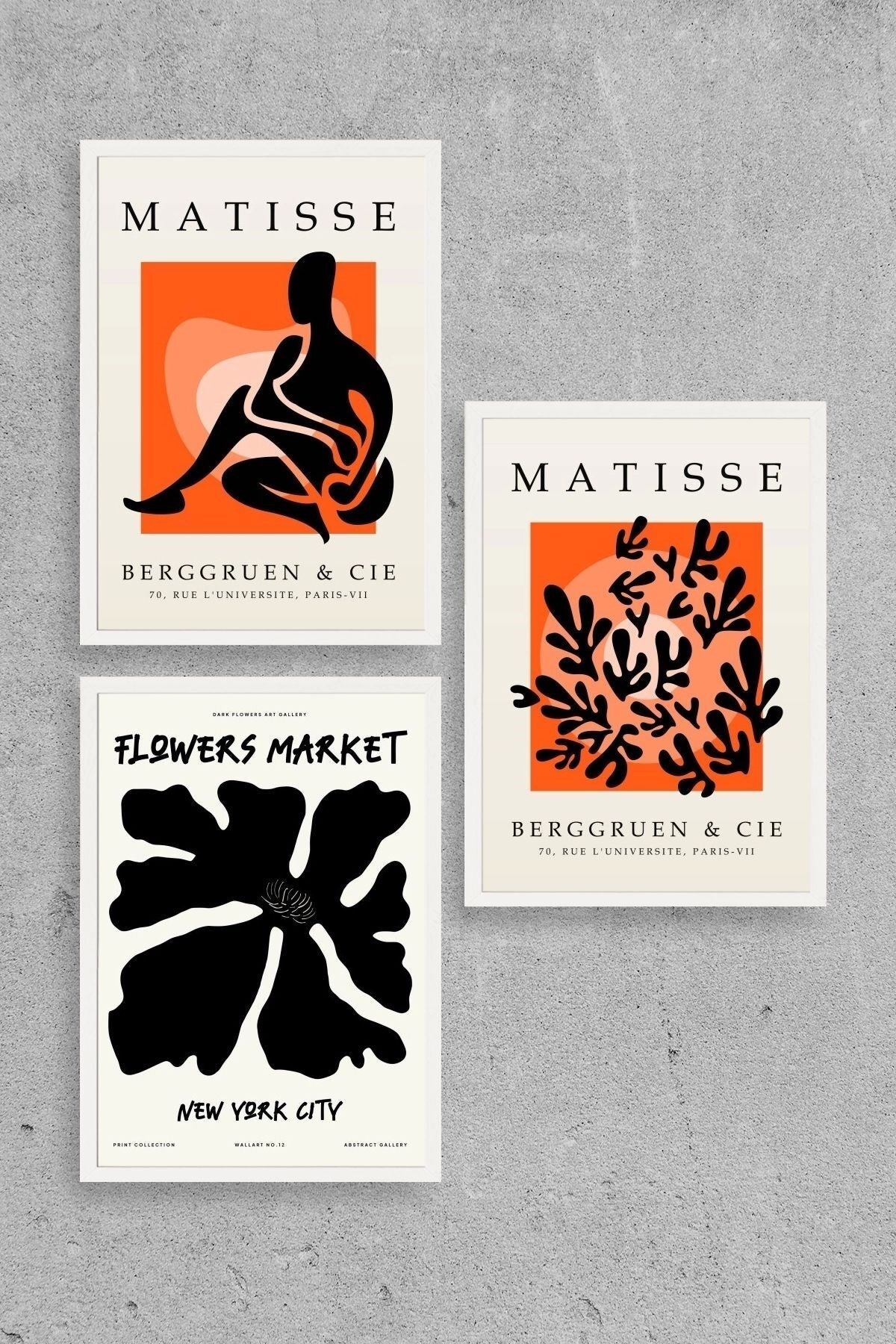 Matisse Üçlü Ahşap Çerçeveli Tablo 30 x 40