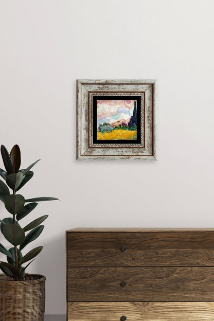 Van Gogh Çerçeveli Taş Tablo 20 cm