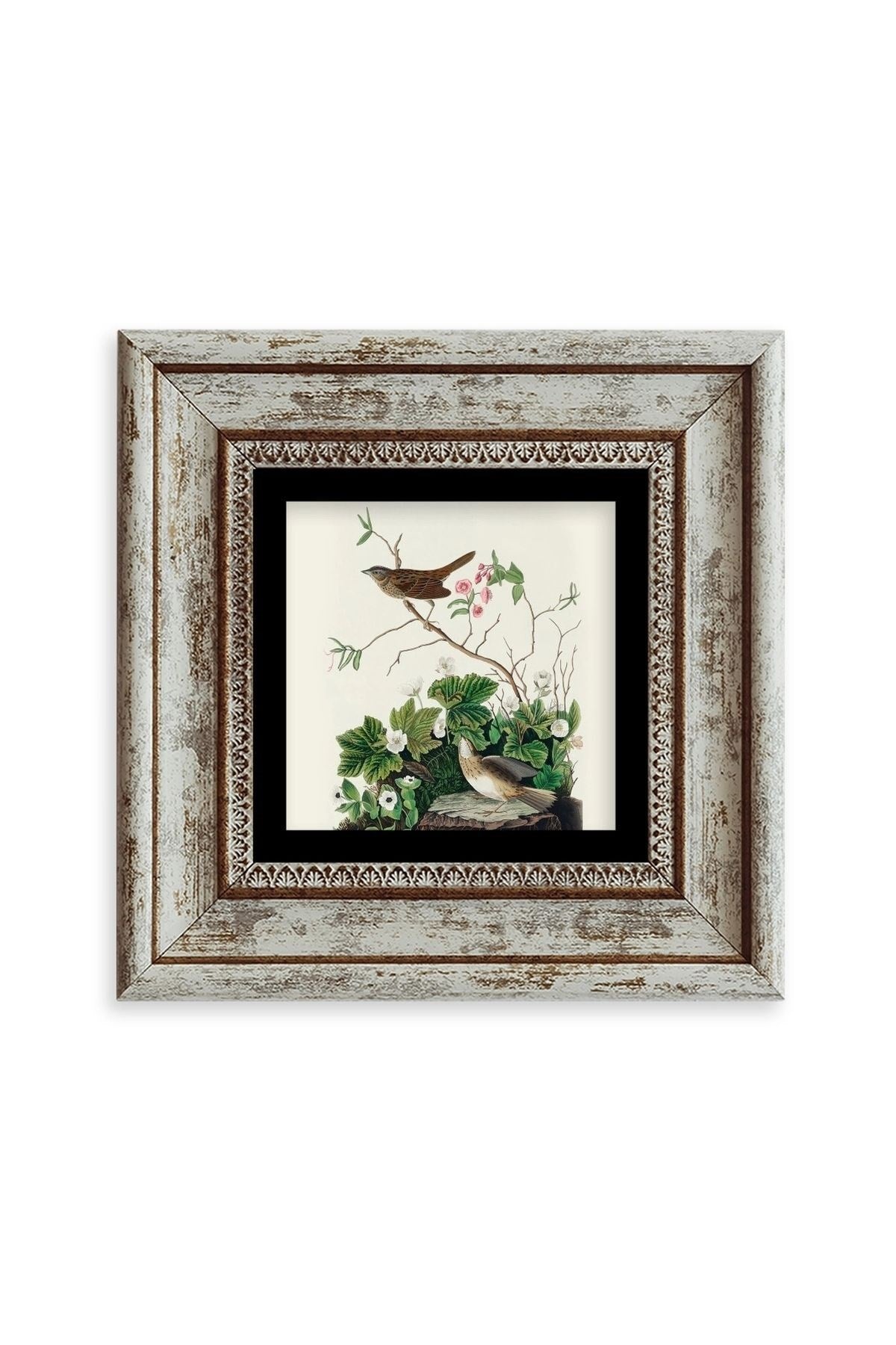Kuşlar Çerçeveli Taş Tablo 20 cm