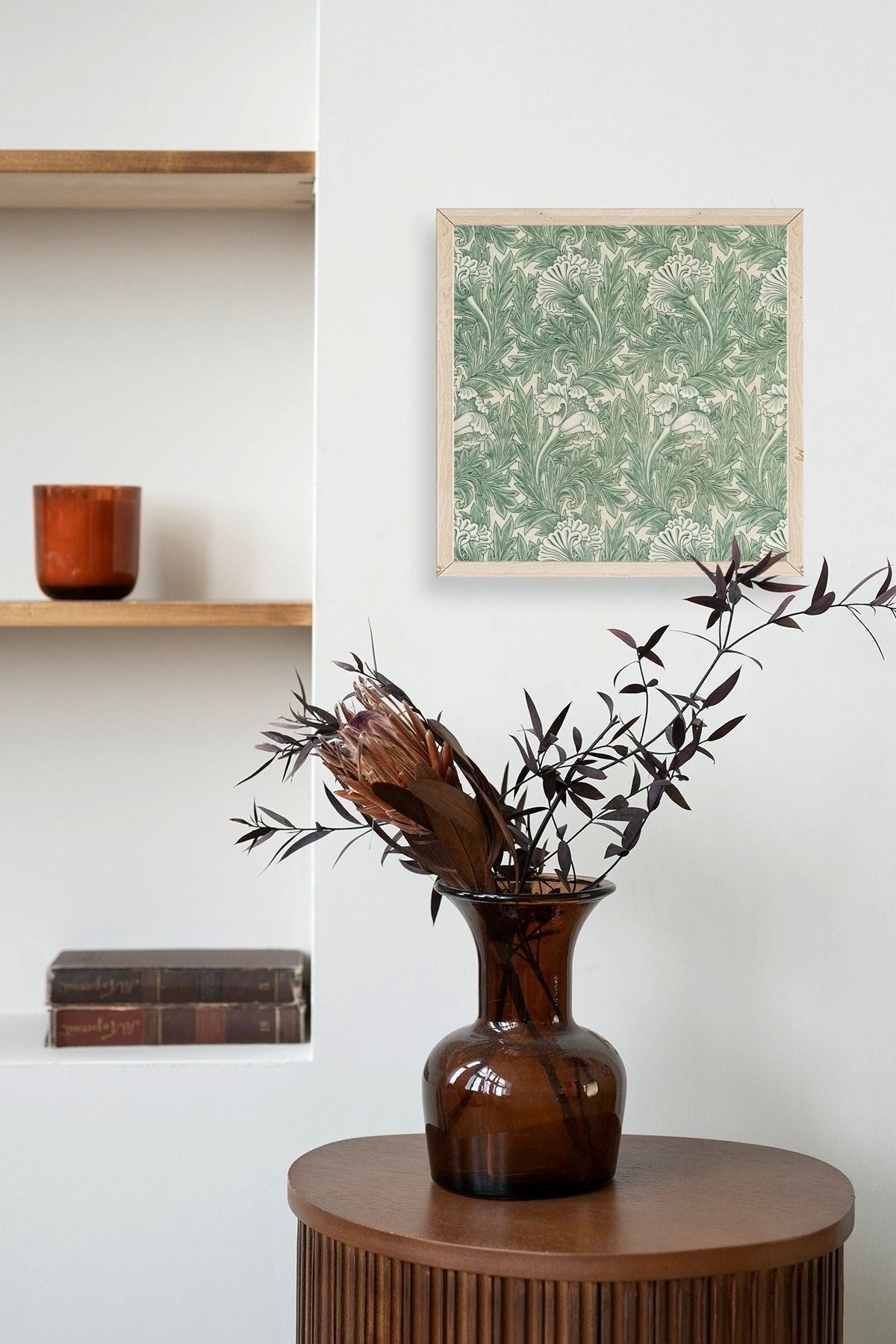 Çiçek Ahşap Çerçeveli Tablo 23 x 23