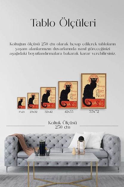 Chat Noir Ahşap Çerçeveli Tablo 30 x 42