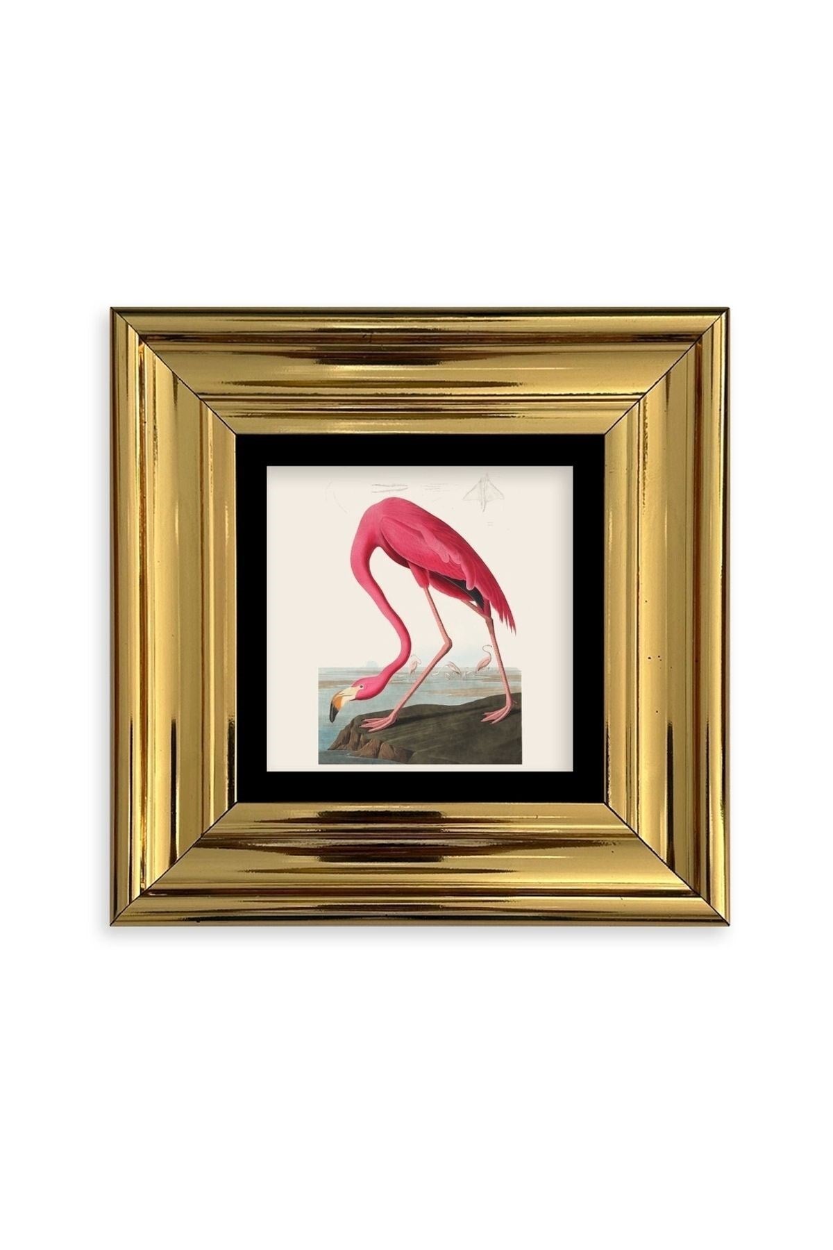 Flamingo Çerçeveli Taş Tablo 20 cm