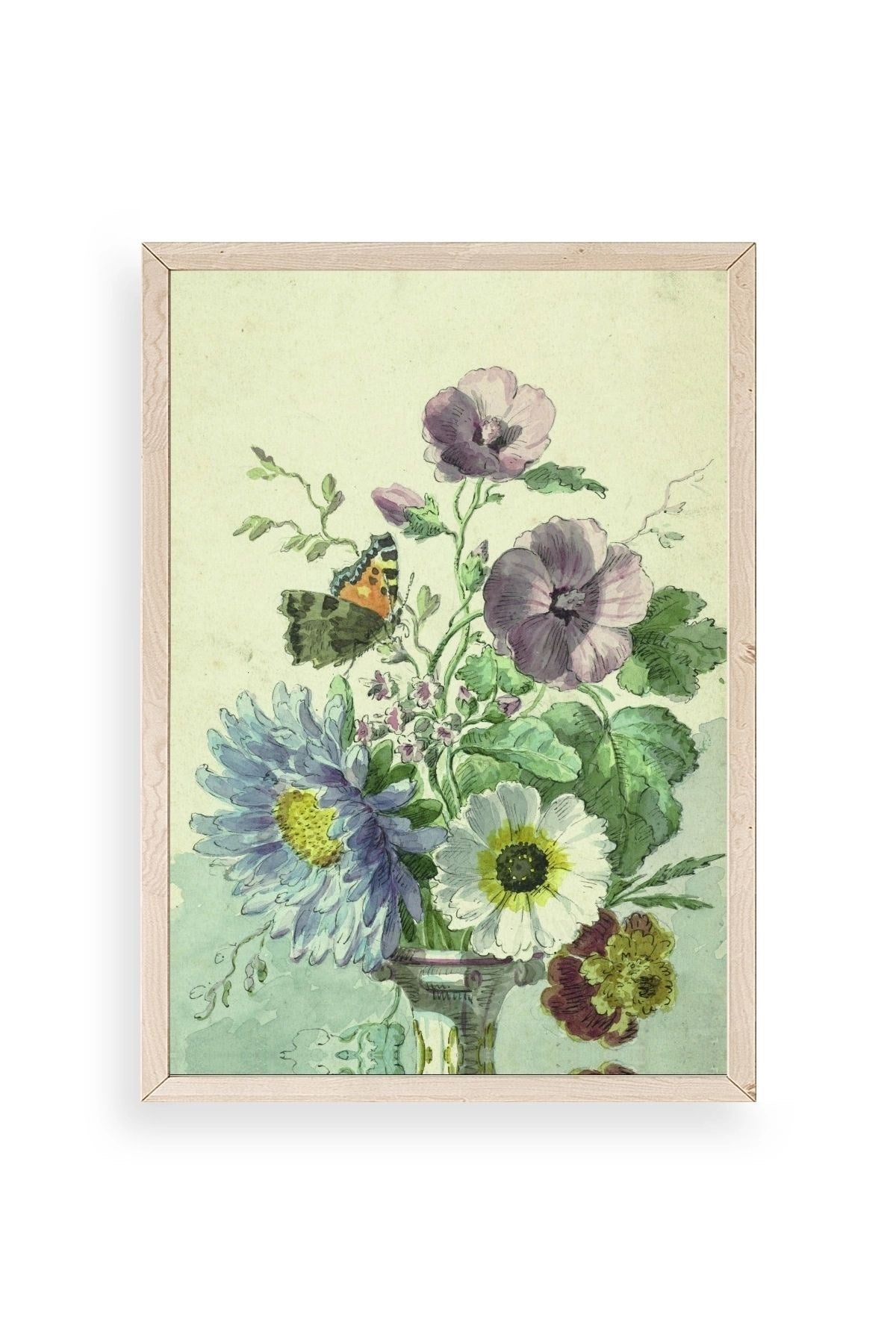 Çiçekler Ahşap Çerçeveli Tablo 50 x 70