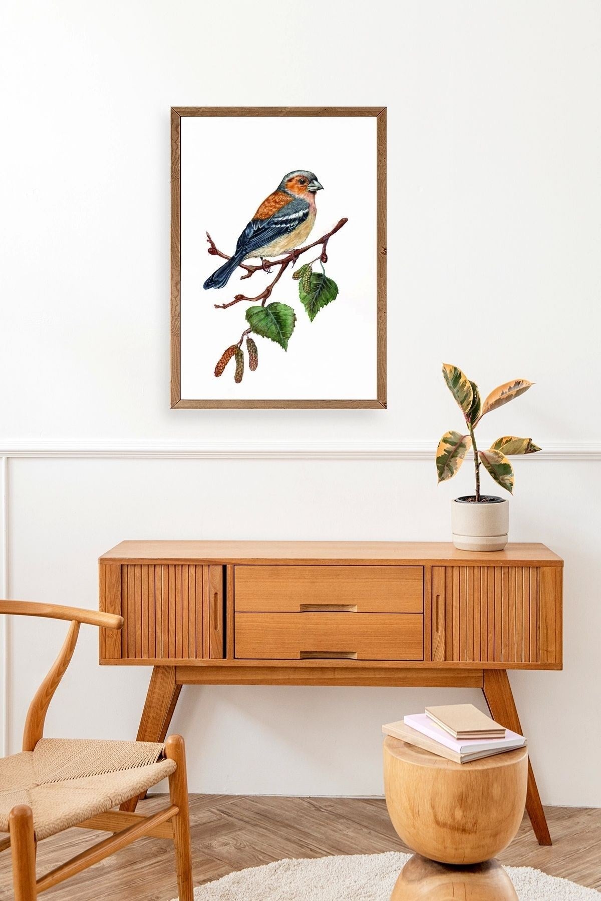 Kuş Ahşap Çerçeveli Tablo 50 x 70