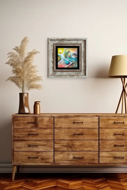 Semazen Mevlevi Çerçeveli Taş Tablo 20 cm