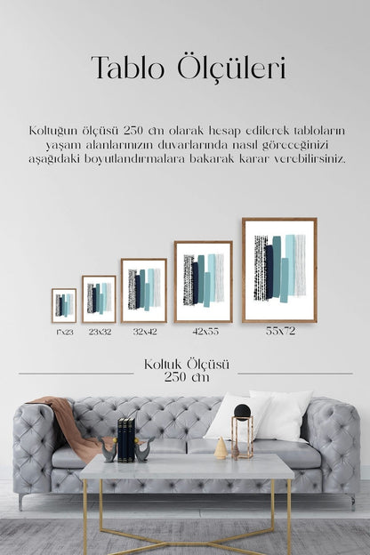 Modern Ahşap Çerçeveli Tablo 50 x 70