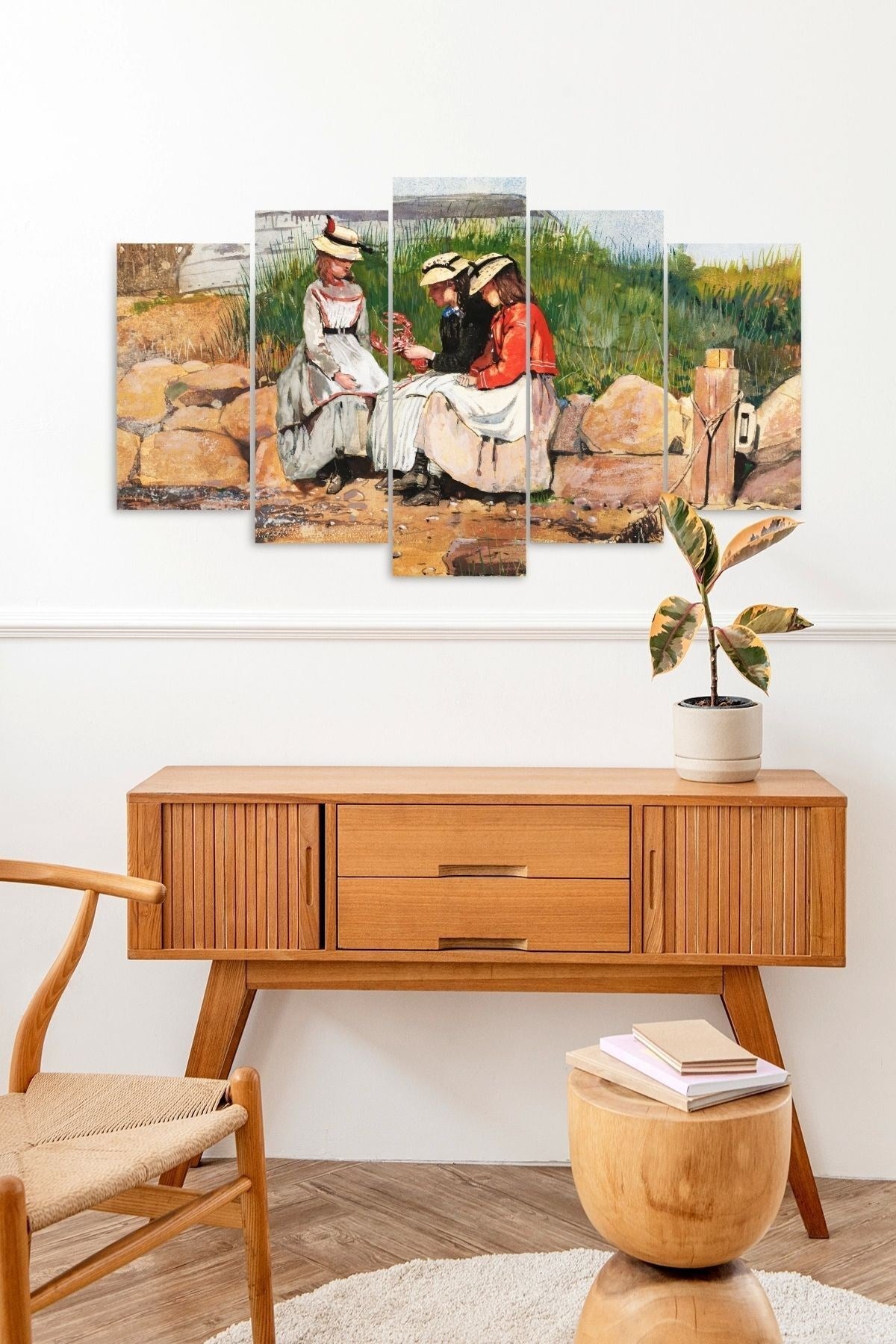 İnsan Manzarası 5 Parçalı Mdf Tablo 60 x 100