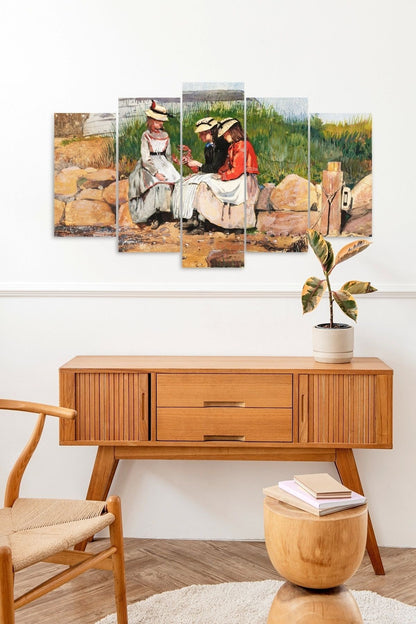 İnsan Manzarası 5 Parçalı Mdf Tablo 60 x 100
