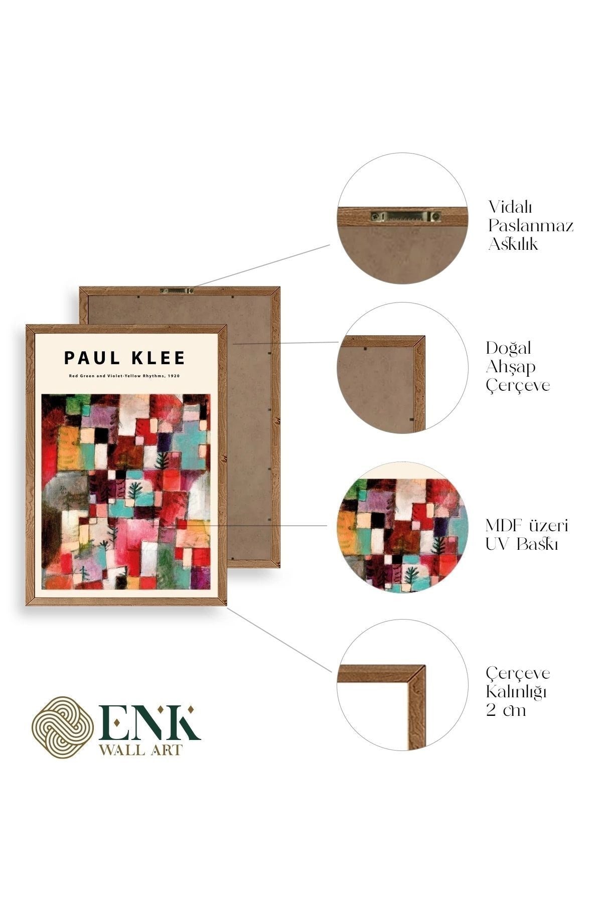 Paul Klee Ahşap Çerçeveli Tablo 17 x 23