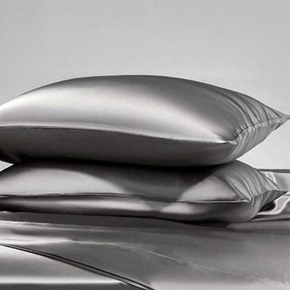 Antibakteriyel Terletmeyen İpek Saten Yastık Kılıfı 2'li 50x70 Gri