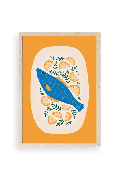 Balık Ahşap Çerçeveli Tablo 17 x 23