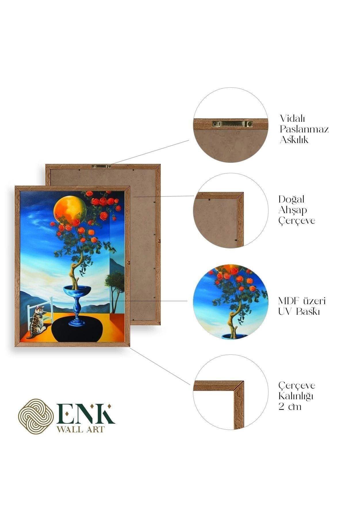 Gül Ahşap Çerçeveli Tablo 50 x 70