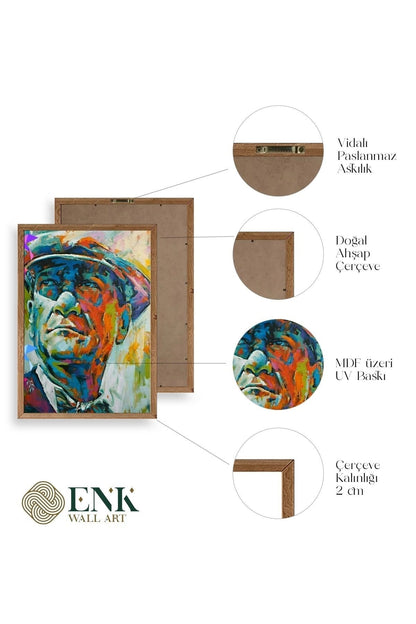 Atatürk Ahşap Çerçeveli Tablo 50 x 70