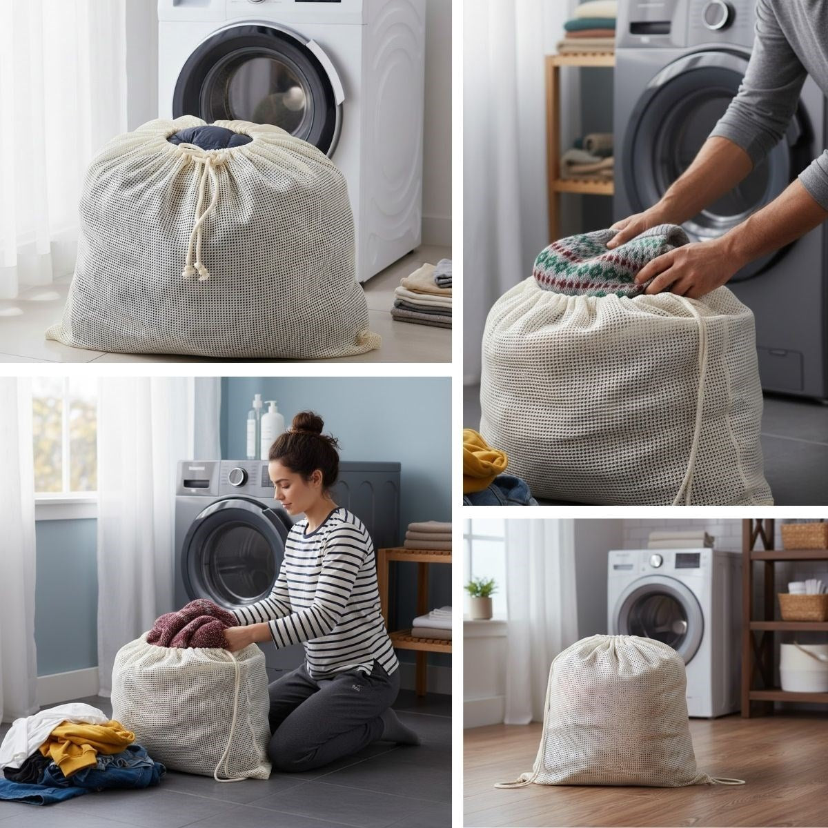 BUFFER® Battal Boy 120x150 cm Mont ve perde Yıkama Filesi–Extra Büyük, Dayanıklı, Nefes Alabilir Çamaşır Koruma Torbası