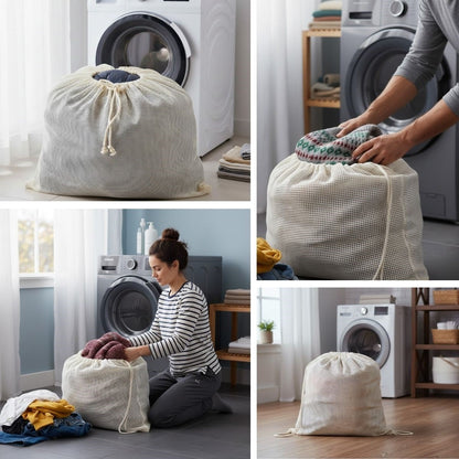 BUFFER® Battal Boy 120x150 cm Mont ve perde Yıkama Filesi–Extra Büyük, Dayanıklı, Nefes Alabilir Çamaşır Koruma Torbası