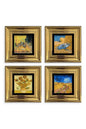 Van Gogh 4 lü Set Çerçeveli Taş Tablo 20 cm