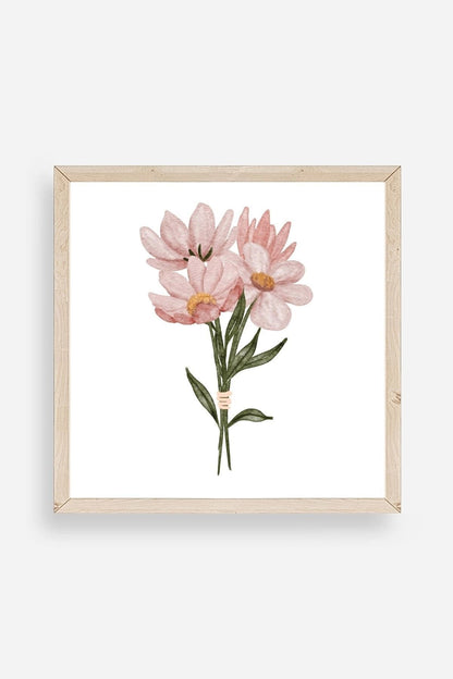 Çiçek Ahşap Çerçeveli Tablo 50 x 50