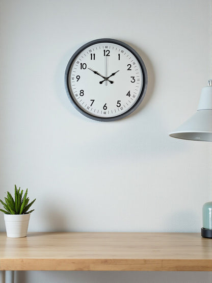 Zentime 36 Cm Gri Dekoratif Duvar Saati