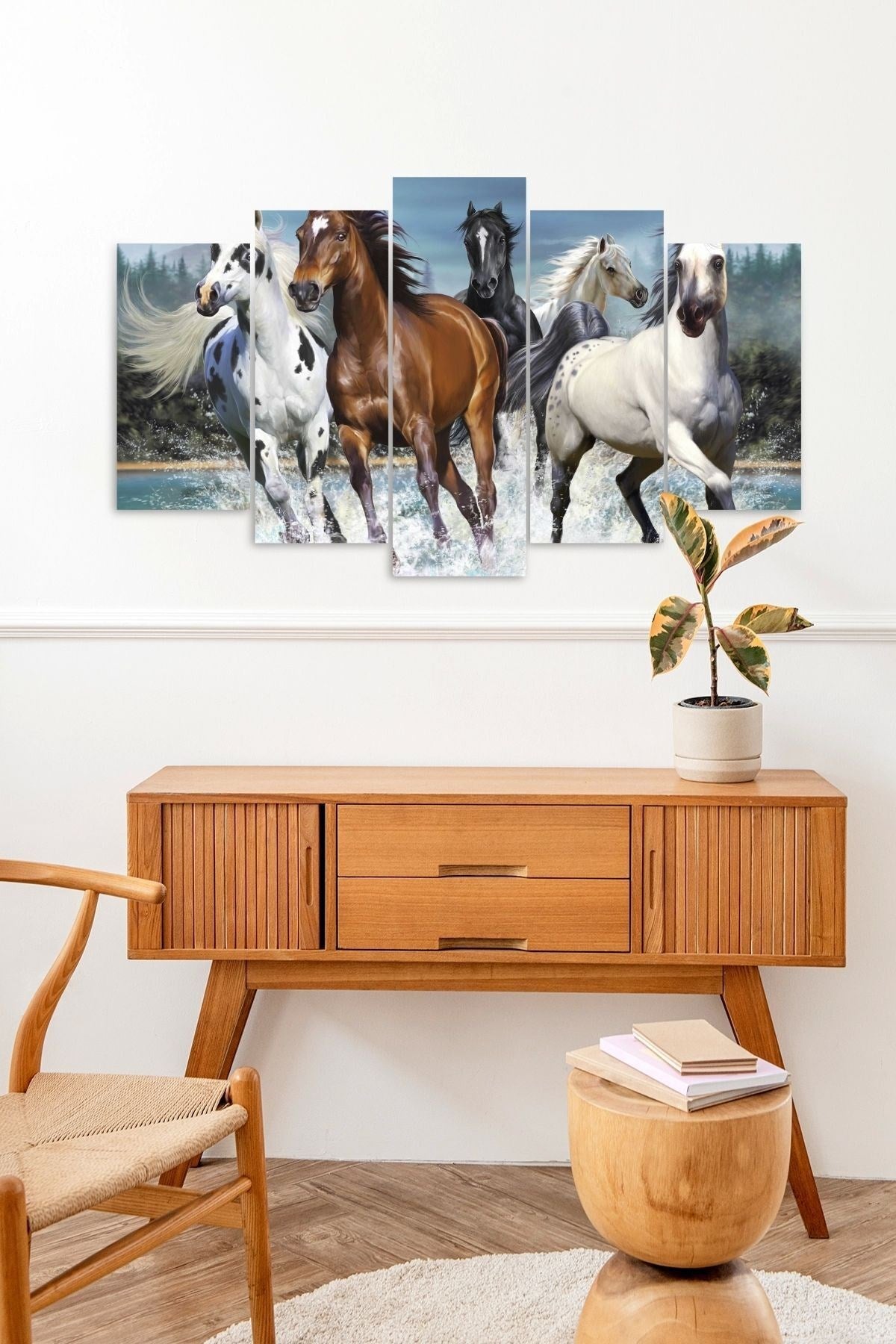 Atlar 5 Parçalı Mdf Tablo 60 x 100