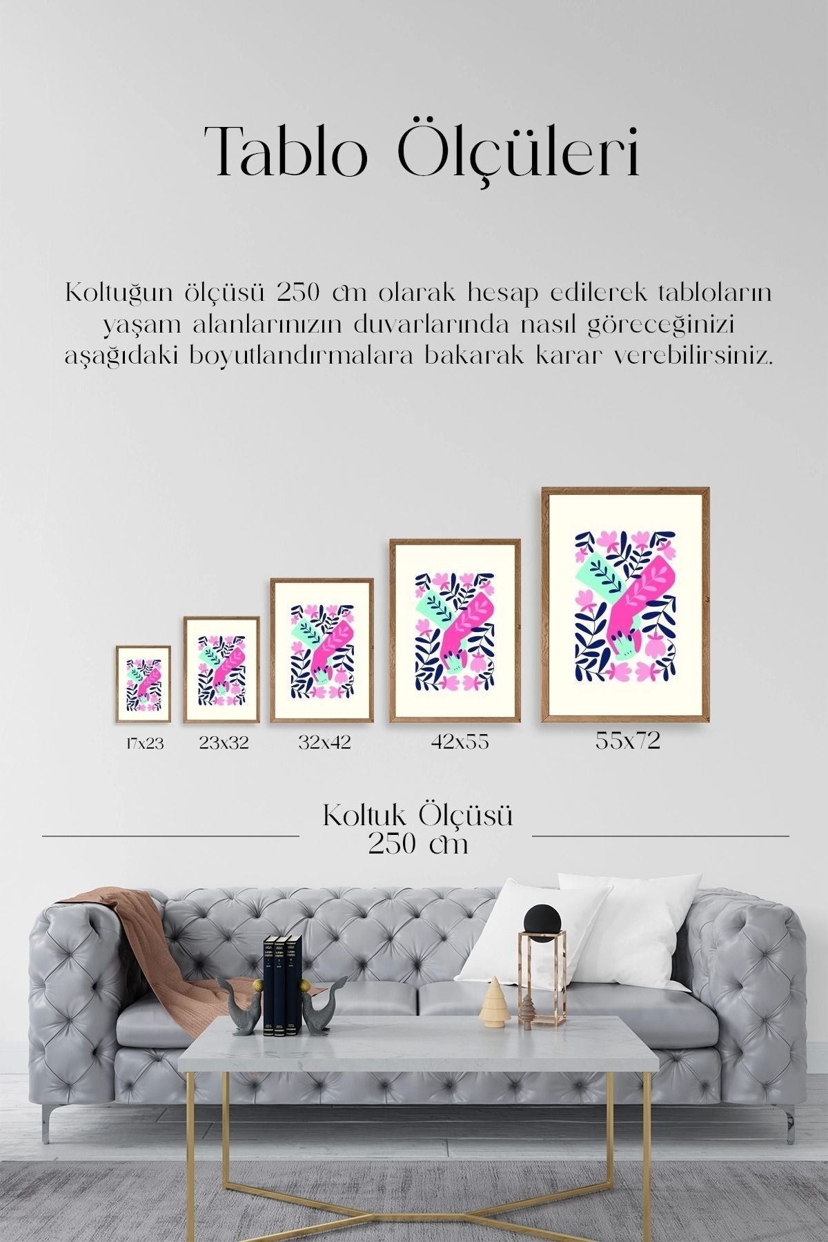 Soyut Ahşap Çerçeveli Tablo 50 x 70