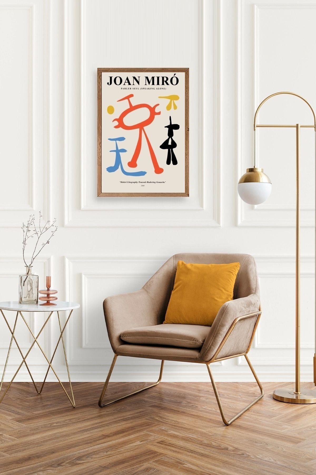 Joan Miro Ahşap Çerçeveli Tablo 23 x 30