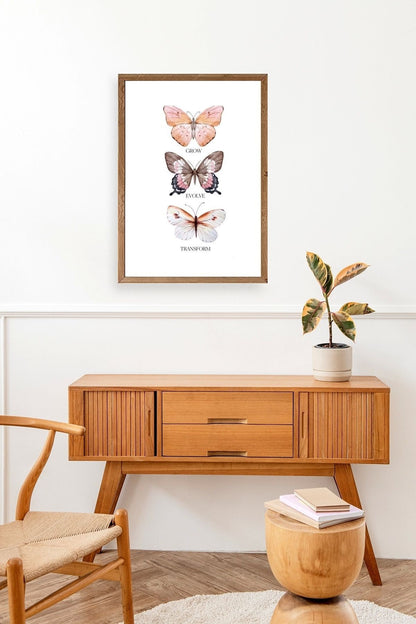 Kelebekler Ahşap Çerçeveli Tablo 17 x 23